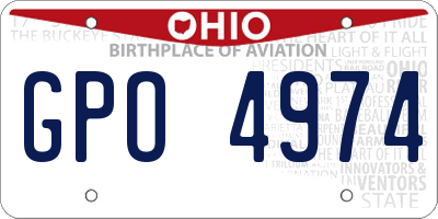 OH license plate GPO4974