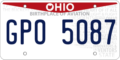 OH license plate GPO5087