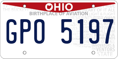 OH license plate GPO5197
