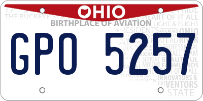 OH license plate GPO5257