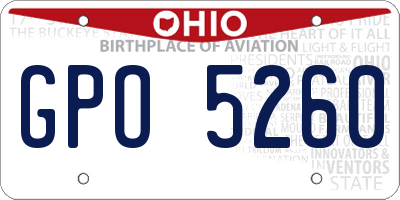 OH license plate GPO5260