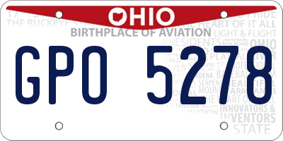 OH license plate GPO5278