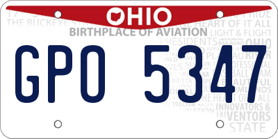 OH license plate GPO5347