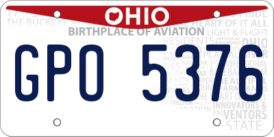 OH license plate GPO5376