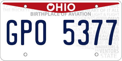 OH license plate GPO5377