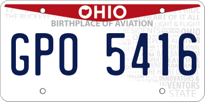 OH license plate GPO5416