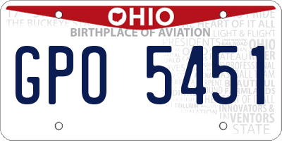 OH license plate GPO5451