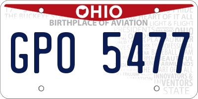 OH license plate GPO5477