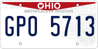 OH license plate GPO5713