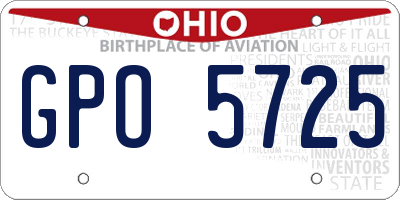 OH license plate GPO5725