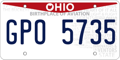 OH license plate GPO5735