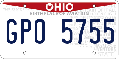 OH license plate GPO5755