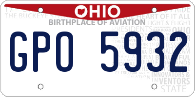 OH license plate GPO5932