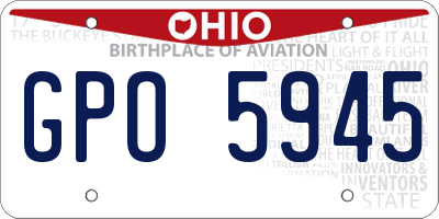 OH license plate GPO5945