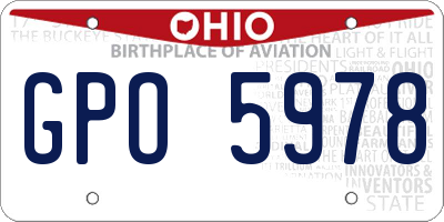 OH license plate GPO5978