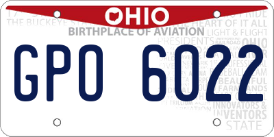 OH license plate GPO6022