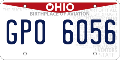 OH license plate GPO6056