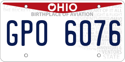 OH license plate GPO6076