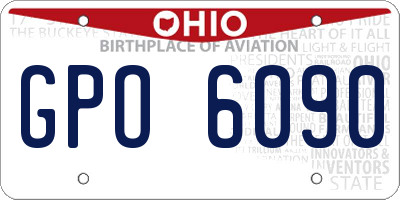 OH license plate GPO6090