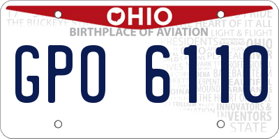 OH license plate GPO6110
