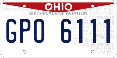 OH license plate GPO6111