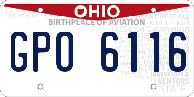 OH license plate GPO6116