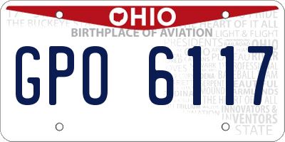 OH license plate GPO6117