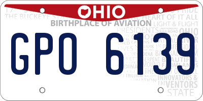 OH license plate GPO6139