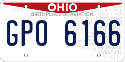 OH license plate GPO6166