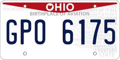 OH license plate GPO6175