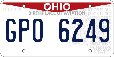 OH license plate GPO6249