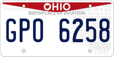 OH license plate GPO6258