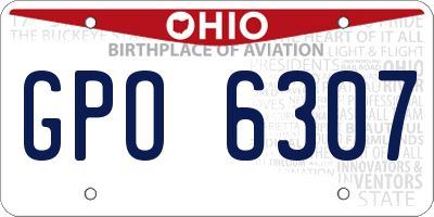 OH license plate GPO6307