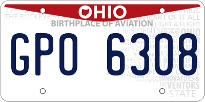 OH license plate GPO6308