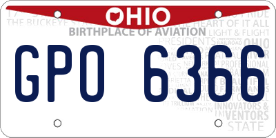 OH license plate GPO6366