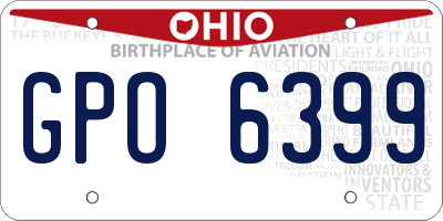 OH license plate GPO6399