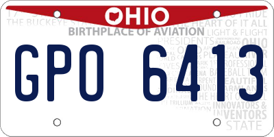 OH license plate GPO6413