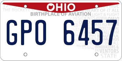 OH license plate GPO6457