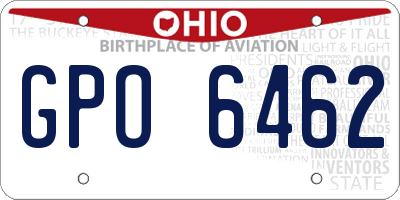OH license plate GPO6462
