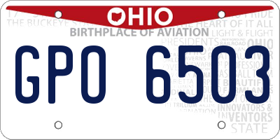 OH license plate GPO6503