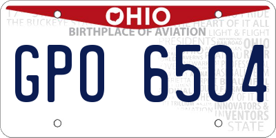 OH license plate GPO6504