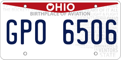 OH license plate GPO6506
