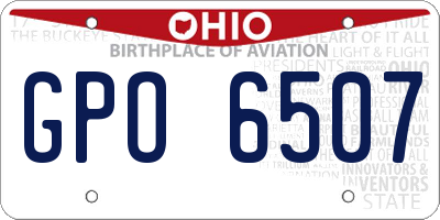 OH license plate GPO6507