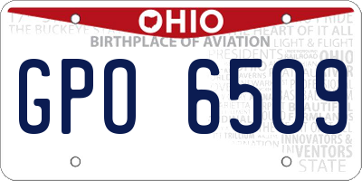 OH license plate GPO6509