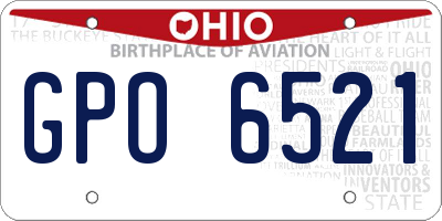 OH license plate GPO6521