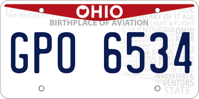OH license plate GPO6534