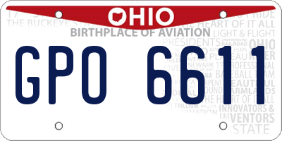 OH license plate GPO6611