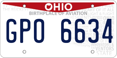 OH license plate GPO6634