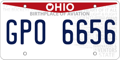 OH license plate GPO6656