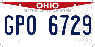 OH license plate GPO6729